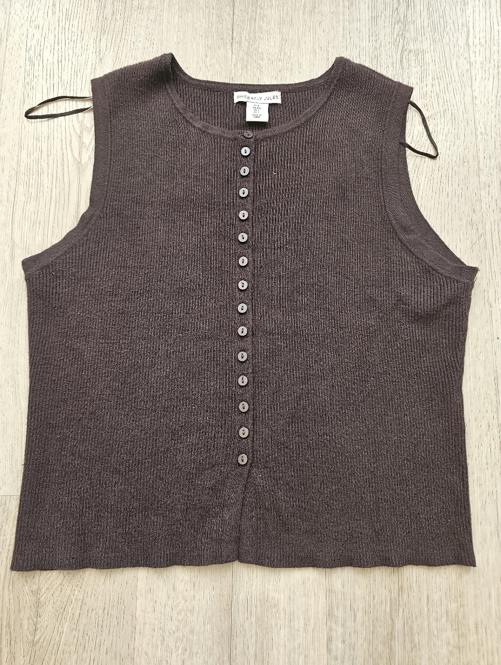 Sincerely Jules Button Down Sleeveless Top Large